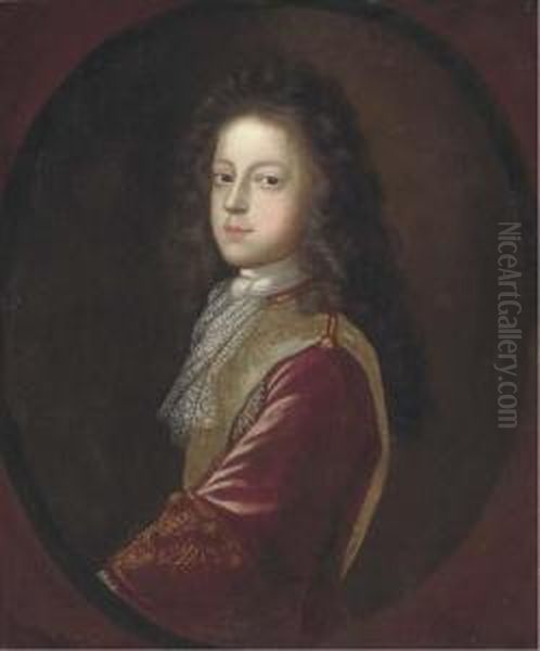 Portrait Of Prince James Francis Edward Stuart, 'the Old Pretender' Oil Painting by Herman Verelst