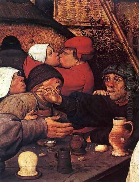 The Peasant Dance (detail) 2 Oil Painting by Pieter the Elder Bruegel