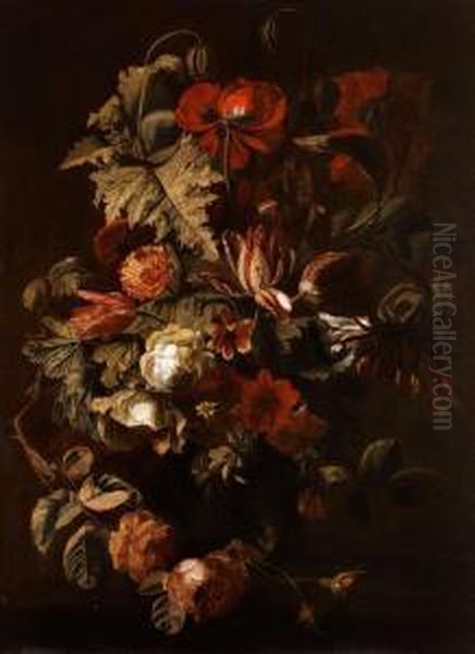 Blumenstillleben Mit Tulpen Oil Painting by Simon Pietersz. Verelst