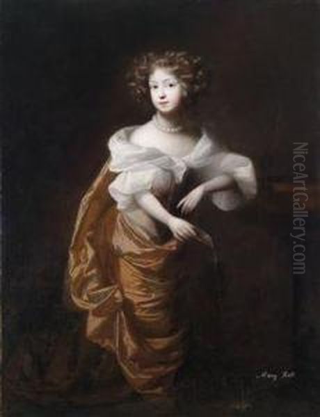 Portrait Of Miss Mary Rolt Of Milton Ernest Oil Painting by Simon Pietersz. Verelst