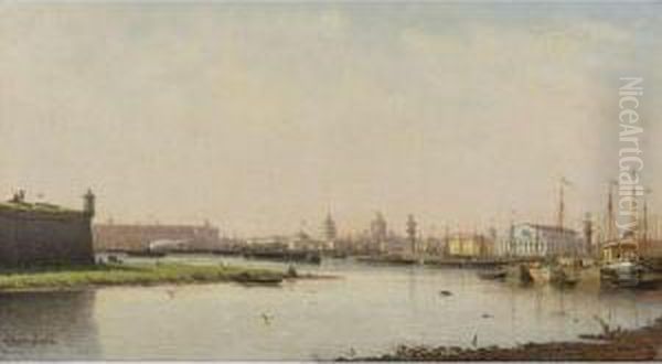 View Of St. Petersburg Oil Painting by Petr Petrovich Vereshchagin