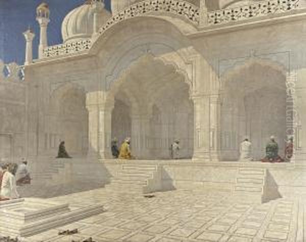 Pearl Mosque At Delhi Oil Painting by Vasili Vasilyevich Vereshchagin