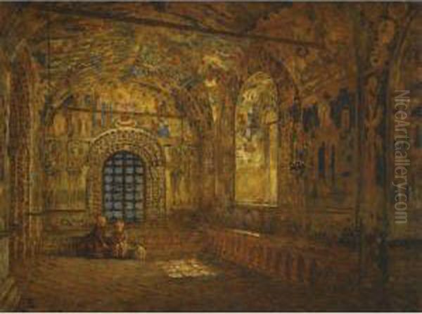 The Portico Of A Church Oil Painting by Vasily Vasilievich Vereschagin