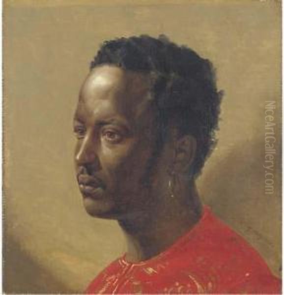 Portrait Of A Man In A Gold Embroidered Red Shirt Oil Painting by Vasilii Petrovich Vereshagin