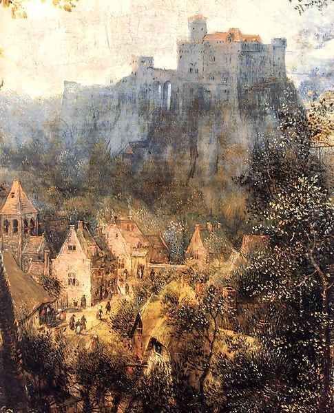 Magpie on the Gallow (detail) Oil Painting by Pieter the Elder Bruegel