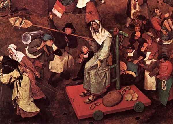 The Fight between Carnival and Lent (detail) 2 Oil Painting by Pieter the Elder Bruegel