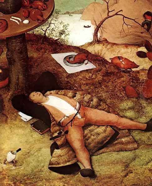 The Land of Cockaigne (detail) Oil Painting by Pieter the Elder Bruegel