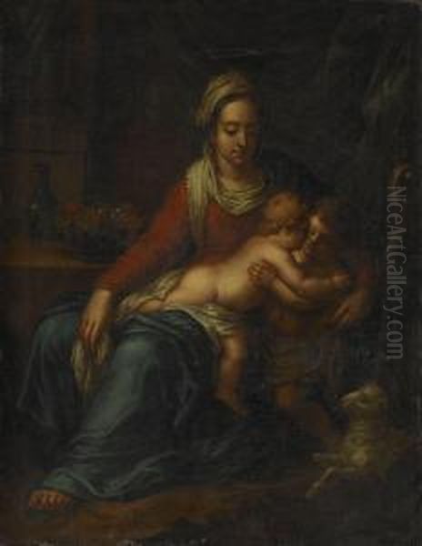 Madonna Med Barnet Och Johannes Doparen Oil Painting by Jan Jozef Verhaegen