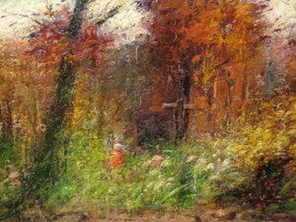 Figure In Woodland Oil Painting by Alfred Verhaeren