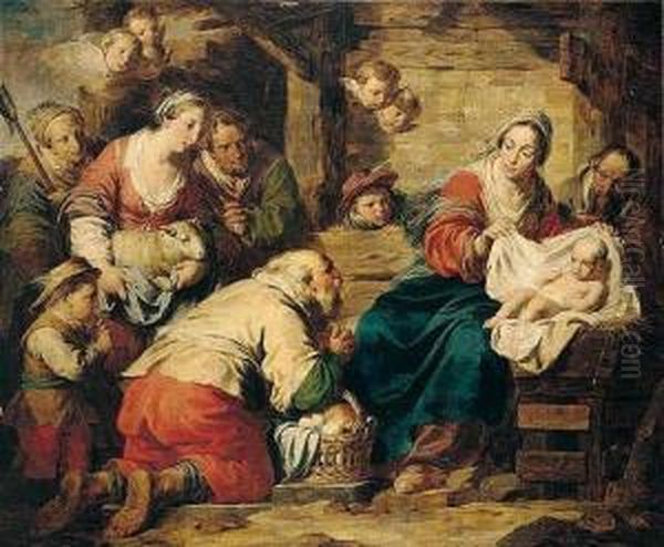 Adoration Of The Shepherds Oil Painting by Pierre Joseph Verhaghen