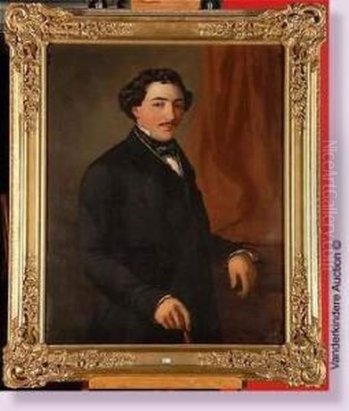 Portrait Dun Jeune Gentilhomme Oil Painting by Emmanuel Franciscus Verhas