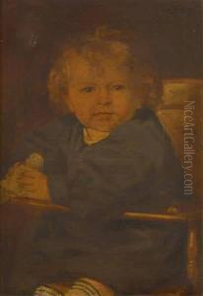 L'enfant Dans Sa Chaisehaute Oil Painting by Jan Francios Verhas