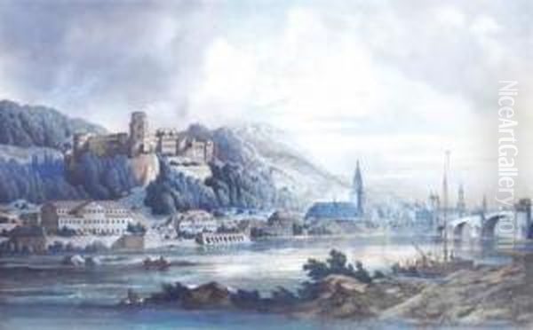 Schloss Heidelberg Oil Painting by Theodor Verhas