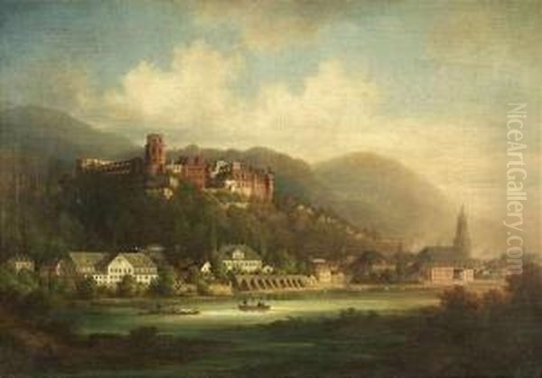 View Ofheidelberg Castle. Oil Painting by Theodor Verhas