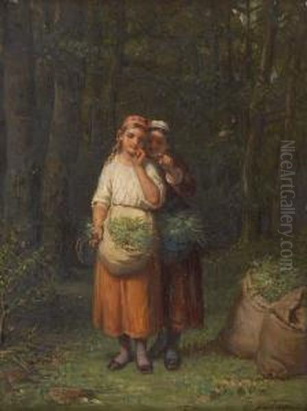 Les Jeunes Cueilleuses Oil Painting by Francois Verheyden