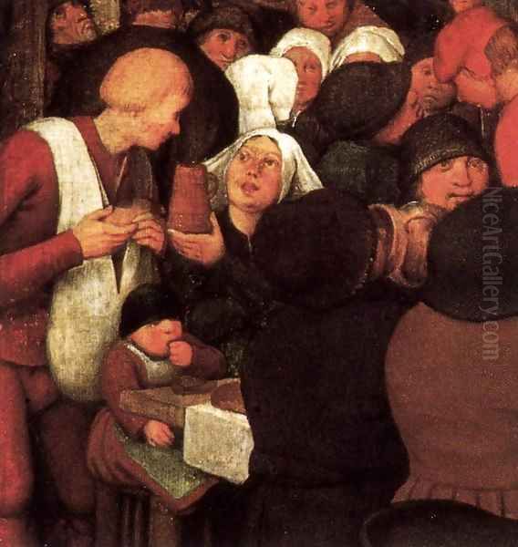 Peasant Wedding (detail) 6 Oil Painting by Pieter the Elder Bruegel