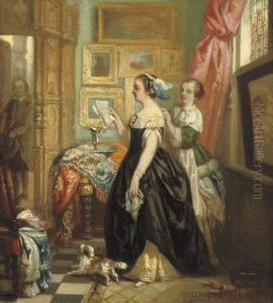 The Love Letter Oil Painting by Adrien Joseph Verhoeven-Bell