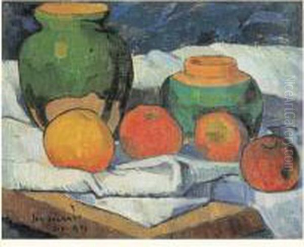 Nature Morte Aux Pommes Oil Painting by Jan Verkade