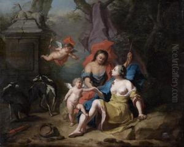 Venus Et Adonis Oil Painting by Nicolaes Verkolye