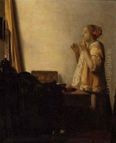 Dasperlhalsband Oil Painting by Johannes Vermeer