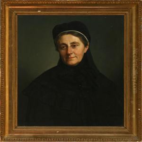 Portrait Of Benedicte Collin Oil Painting by Frits Johann Freder. Vermehren