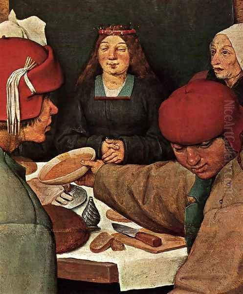 Peasant Wedding (detail) Oil Painting by Pieter the Elder Bruegel