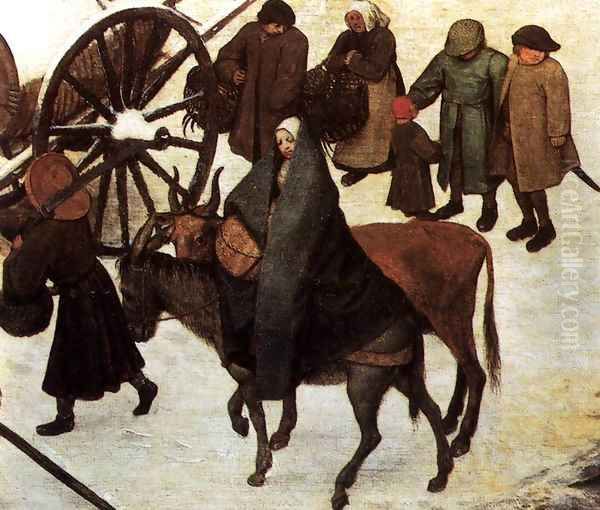 The Census at Bethlehem (detail) 2 Oil Painting by Pieter the Elder Bruegel