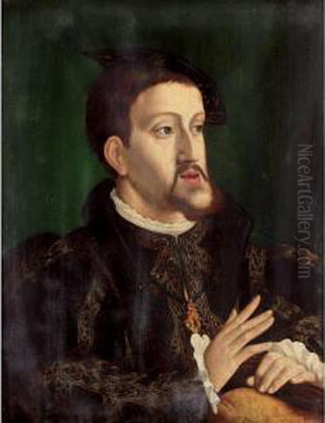 Portrait Of The Emperor Charles V Oil Painting by Jan Cornelisz Vermeyen