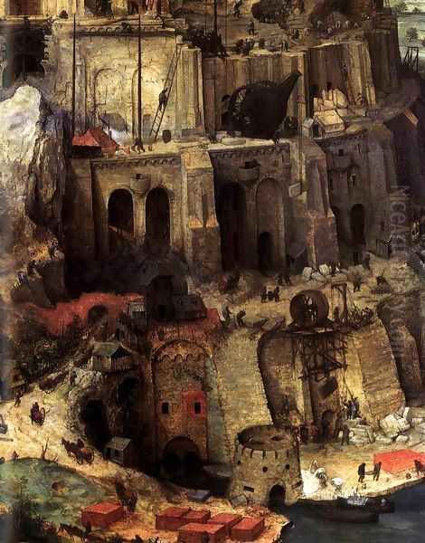 The Tower of Babel (detail) 4 Oil Painting by Pieter the Elder Bruegel