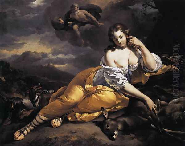 Jupiter Notices Callisto 1656 Oil Painting by Nicolaes Berchem