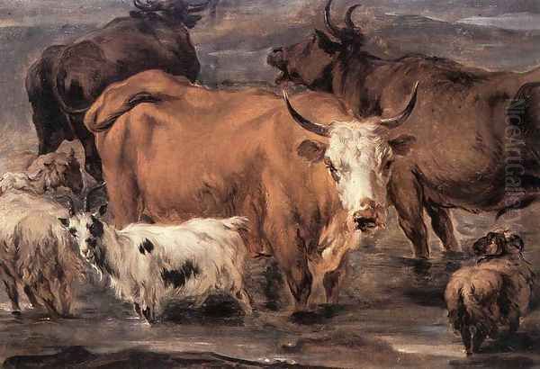 Animal Study Oil Painting by Nicolaes Berchem