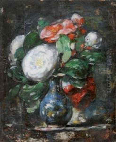 Bouquet De Fleurs Oil Painting by Francois F.Miel, Dit Vernay