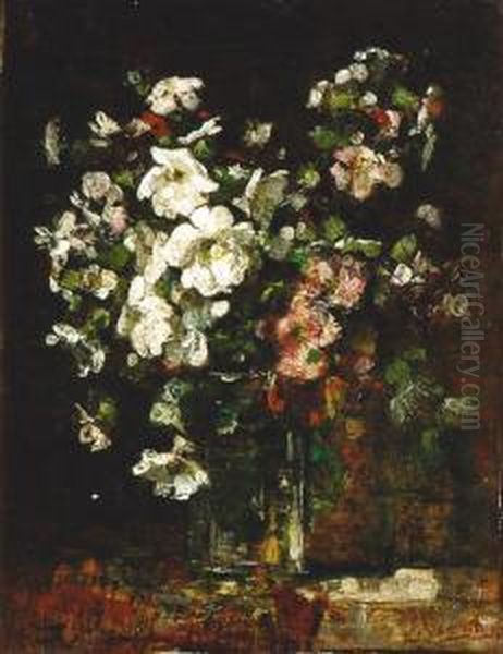 Le Bouquet De Fleurs Oil Painting by Francois F.Miel, Dit Vernay