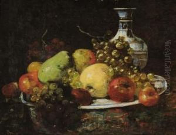 Nature Morte Aux Fruits Oil Painting by Francois F.Miel, Dit Vernay