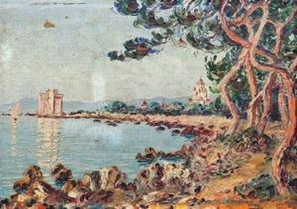 Honorat Near Cannes In The South Of France Oil Painting by Francois Joseph Vernay