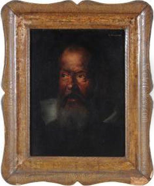 Ritratto Di Galileo Galilei Oil Painting by Angelo Vernazza