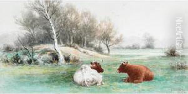 Resting Cattle Oil Painting by Frederick Arthur Verner