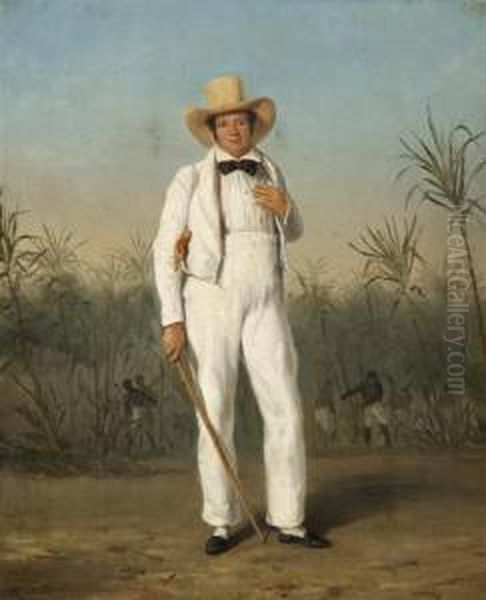 Portrait De Monsieur De Lagrange, Planteur En Martinique Oil Painting by Jules Vernet