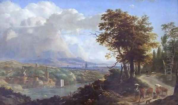 View of the Surrondings of Nice Oil Painting by Nicolaes Berchem