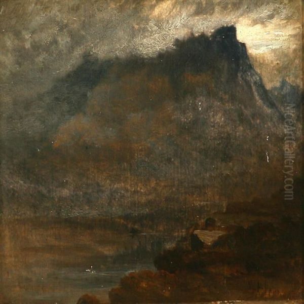 Storm Near A Lake Oil Painting by William Henry Vernon