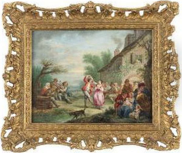 La Danse Et Scenes Galantes Oil Painting by Alexandre Rene Veron