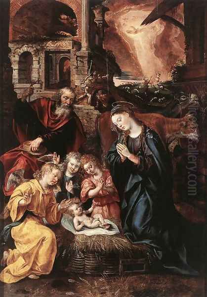 The Nativity Oil Painting by Jacob De Backer