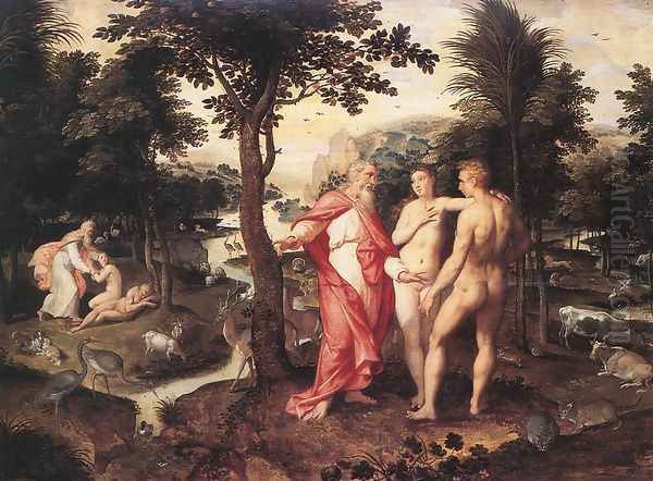 Garden Of Eden Oil Painting by Jacob De Backer