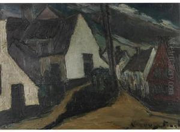 Village View Oil Painting by Victor Verougstraete