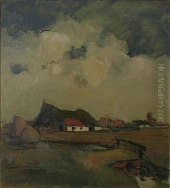 Landschap. Oil Painting by Oscar Verpoorten