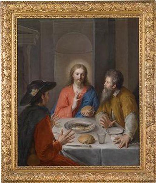 The Supper At Emmaus Oil Painting by Antonio Verrio