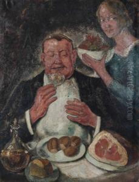 Het Feestmaal Oil Painting by Theodore J. Verschaeren