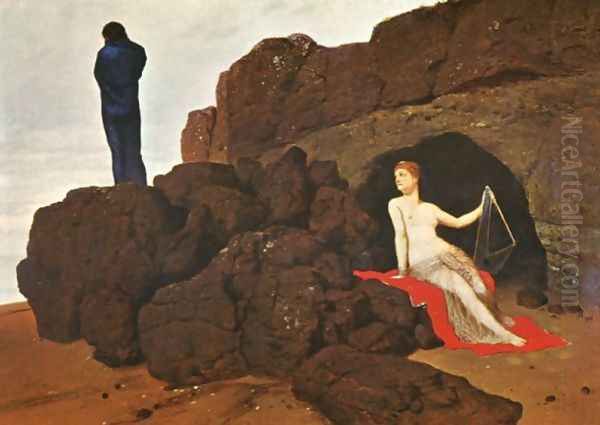 Odysseus and Calypso, 1883 Oil Painting by Arnold Bocklin