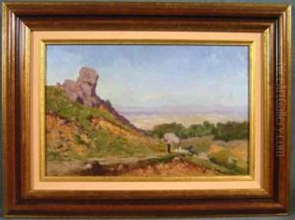 La Limagne, Vue De Volvic Oil Painting by Ernest Versepuy