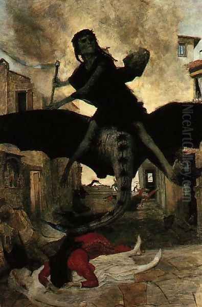 The Plague, 1898 Oil Painting by Arnold Bocklin